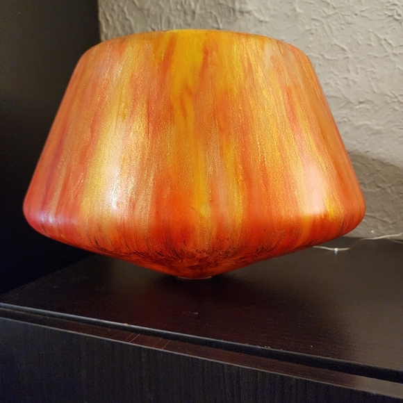 HANDCRAFTED Abstract Upcycled Glass Artwork HANDPAINTED Tabletop Art Decor - Picture 6 of 17